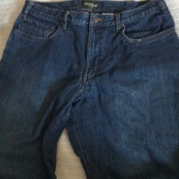 Eddie Bauer Men Flannel Lined Jeans Straight fit 36 x 34 River Rock - Picture 9 of 15